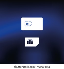 Set of flat sim card and case illustration.
