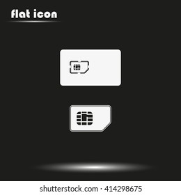 Set of flat sim card and case illustration.