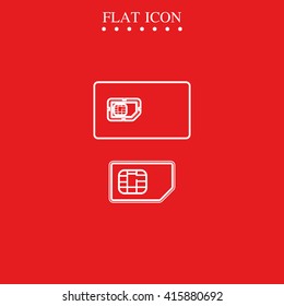 Set of flat sim card and case illustration.