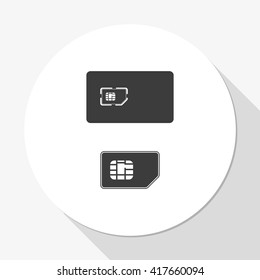 Set of flat sim card and case illustration.