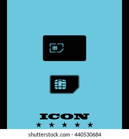 Set of flat sim card and case illustration.