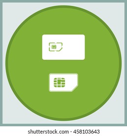 Set of flat sim card and case illustration.