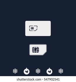 Set of flat sim card and case illustration.