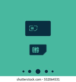 Set of flat sim card and case illustration.
