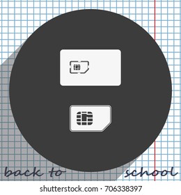 Set of flat sim card and case illustration.