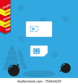 Set of flat sim card and case illustration.