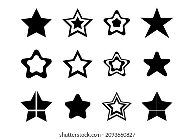 A set of flat simple black stars. Good for any project.