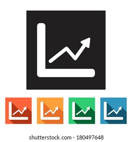 Set of flat simple colored icons (business, graphic, infographic, diagram), vector illustration