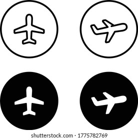 Set of flat and simple icons of airplanes
