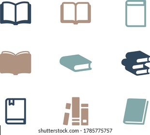 Set von flachen und einfachen Symbolen von Büchern