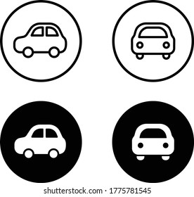 Set of flat and simple icons of car