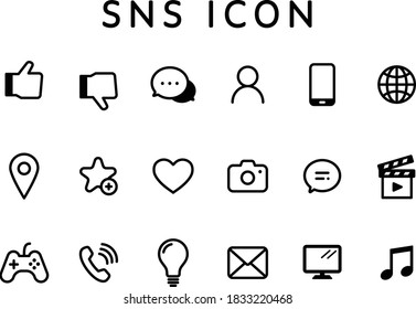 A Set Of Flat And Simple Icons For SNS