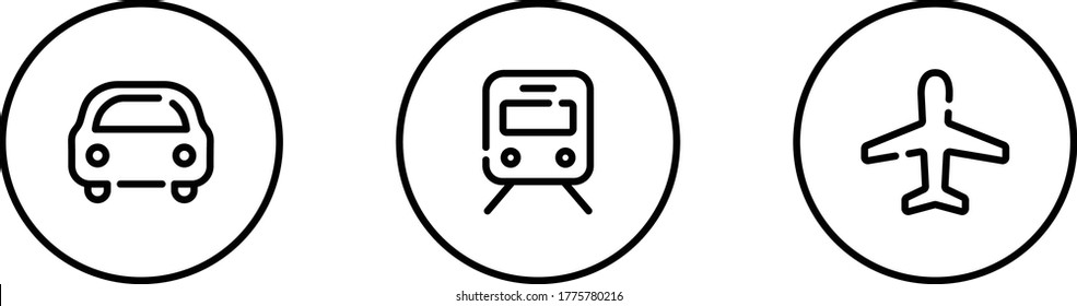 Set of flat and simple icons of transportation
