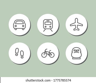 Set of flat and simple icons of transportation