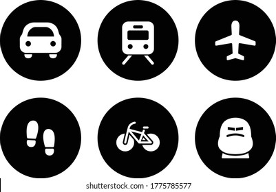 Set of flat and simple icons of transportation
