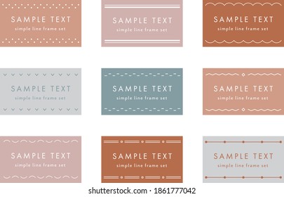 Conjunto de ilustraciones de marco de línea plana y simple