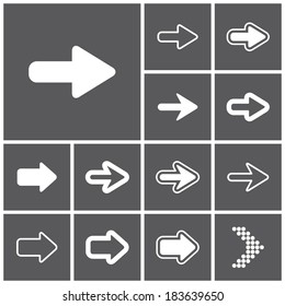 Set of flat simple web icons (arrows), vector illustration