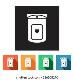 Set of flat simple web icons (toilet, wc, closet, lavatory ), vector illustration