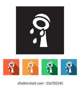 Set of flat simple web icons (shower, douche ), vector illustration