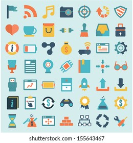 Set of flat social media icons - part 2 - vector icons