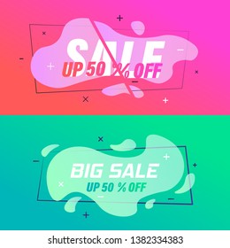 Set of flat speech bubble shaped banners. Minimal template can be used in web or print design. Black friday, special offer, advertisement, promotion, sale, hot price and discount poster. 