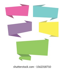 Set of flat speech bubble shaped banners, price tags, stickers, badges. Vector illustration. 