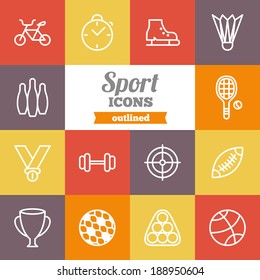 Set of flat sport icons 