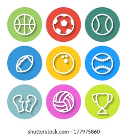 Set of Flat Sports Icons. Vector