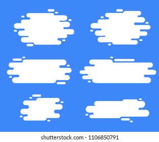Set of flat style abstract modern backgrounds for text, banners, illustrations. Cloud shapes, frames with uneven rounded edges, bubbles made of rectangles, stripes. Minimalistic motion design elements
