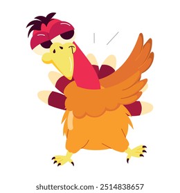 Set of Flat Style Cute Turkey Activities 

