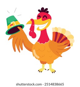 Set of Flat Style Cute Turkey Activities 

