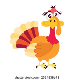 Set of Flat Style Cute Turkey Activities 

