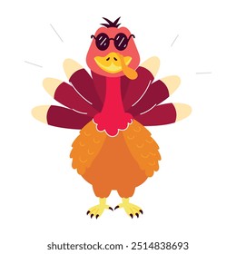 Set of Flat Style Cute Turkey Activities 

