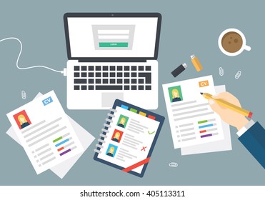 Set of Flat Style Designs. Business Concepts. Human Resources. Teamwork, Consulting, Planning, Brainstorming Concepts Design, Marketing.