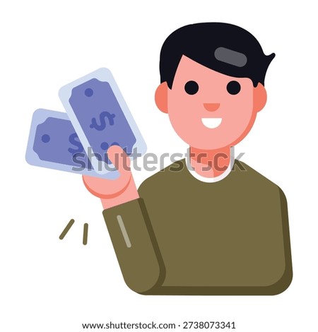 Set of Flat Style Salary Icons 



