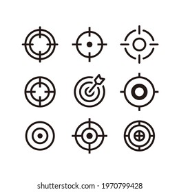 set of flat target icon illustration design, various target symbol collection with outlined style template vector