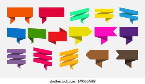 Set of flat text fields for speech, message, quote. Flat design
