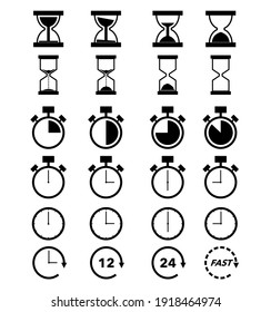 Set Of Flat Time Icon 