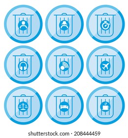 set of flat trash can icon, vector 