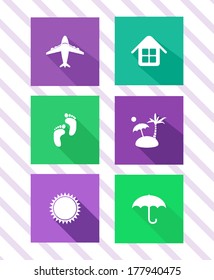 Set of flat travel icons
