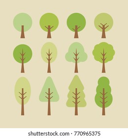 Set of flat tree vector