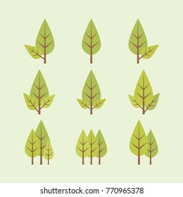 Set of flat tree vector