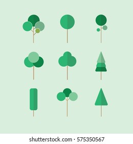 Set of flat trees 