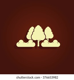 Set of flat trees. Natural illustration.
