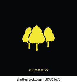 Set of flat trees. Natural illustration.