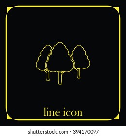 Set of flat trees. Natural illustration.