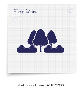 Set of flat trees. Natural illustration.
