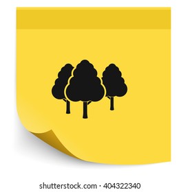 Set of flat trees. Natural illustration.