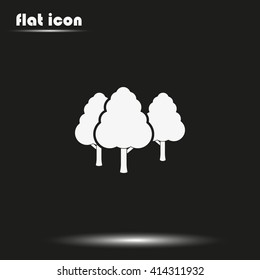 Set of flat trees. Natural illustration.
