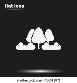 Set of flat trees. Natural illustration.